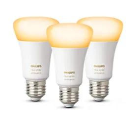 Philips Hue White Ambiance Smart Bulb 3 Pack LED Bundle [E27 Edison Screw] with Bluetooth (Works with Alexa and Google Assistant)